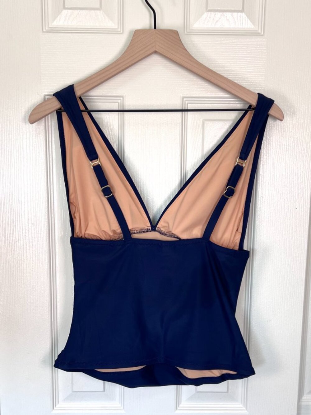 J.Crew Factory Ruched Tankini Top Antique Navy Size Med NWT - Picture 2 of 8